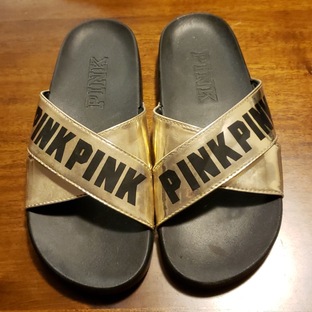 PINK gold strap sandles